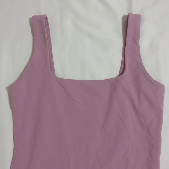 Abercrombie & Fitch Square Neck Sleeveless Bodysuit, Color Dusty Pink Size L - Picture 3 of 15